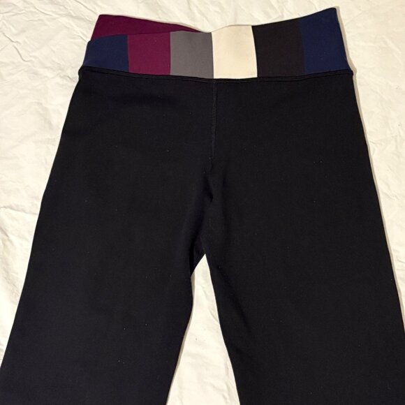 Lululemon Astro Pant Regular Black Plum Stripe Yoga Gym Flare Leggings 31" Sz 4 - Picture 9 of 11